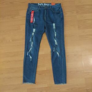 Juniors Mid Rise Distressed Skinny Stretch Jeans NEW Sz 15/32